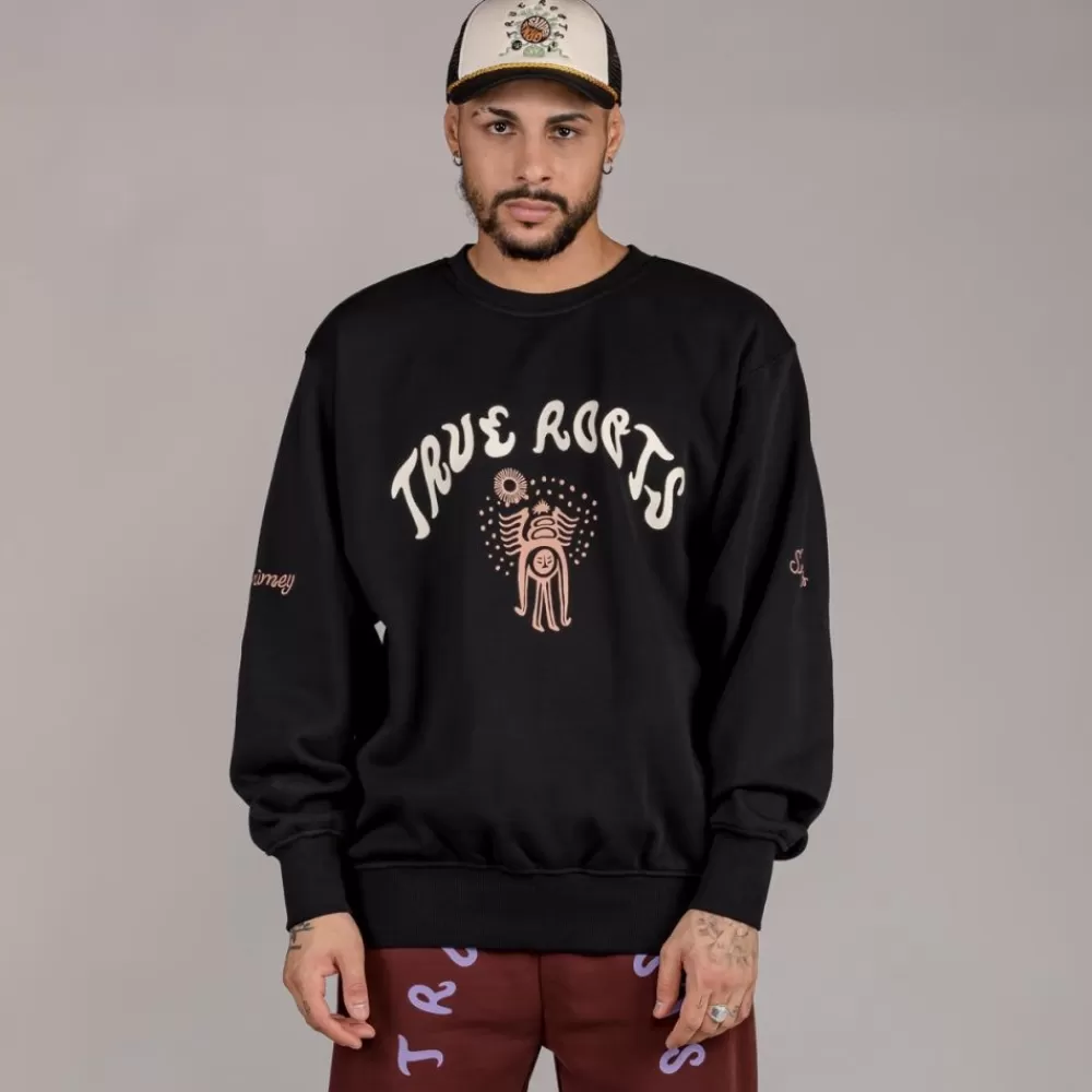 Grimey Sudadera "Snipes X True Roots" Crewneck - Black | Fall 22 Best