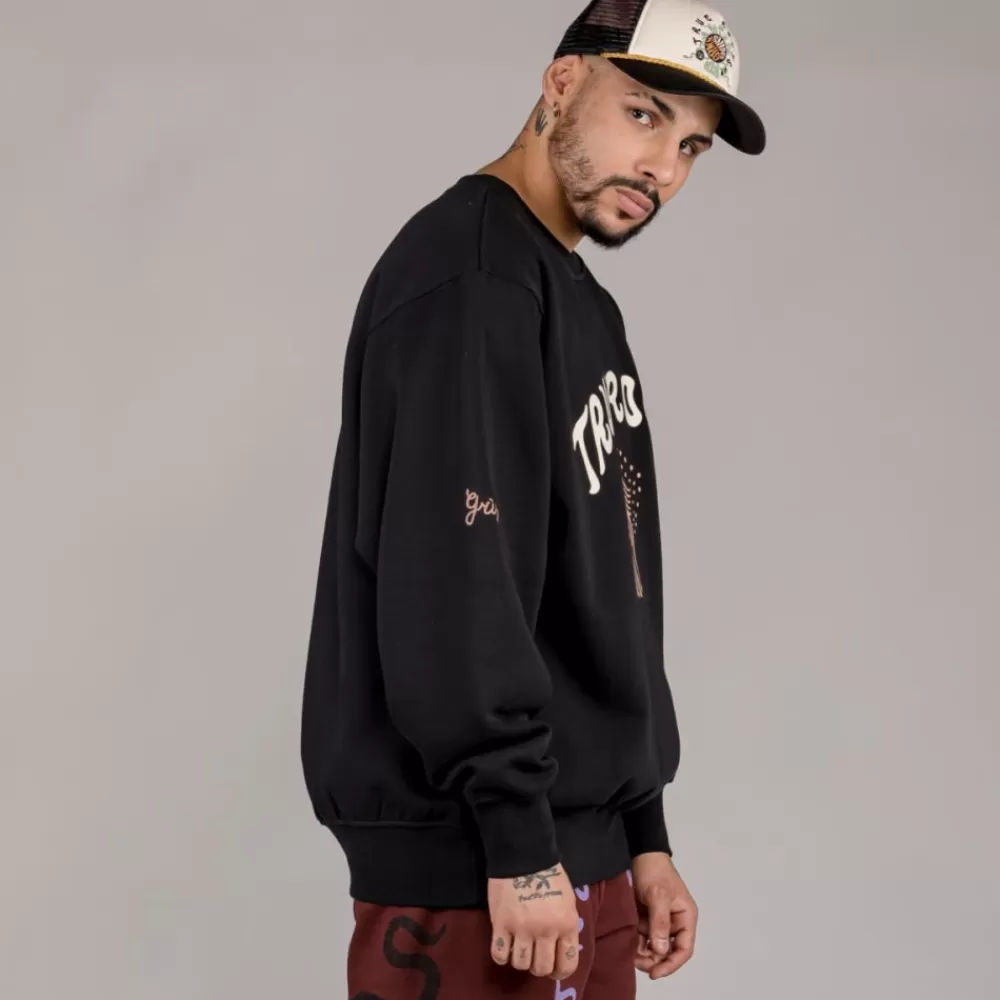 Grimey Sudadera "Snipes X True Roots" Crewneck - Black | Fall 22 Best