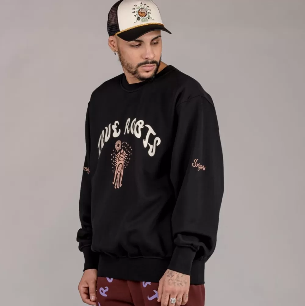 Grimey Sudadera "Snipes X True Roots" Crewneck - Black | Fall 22 Best