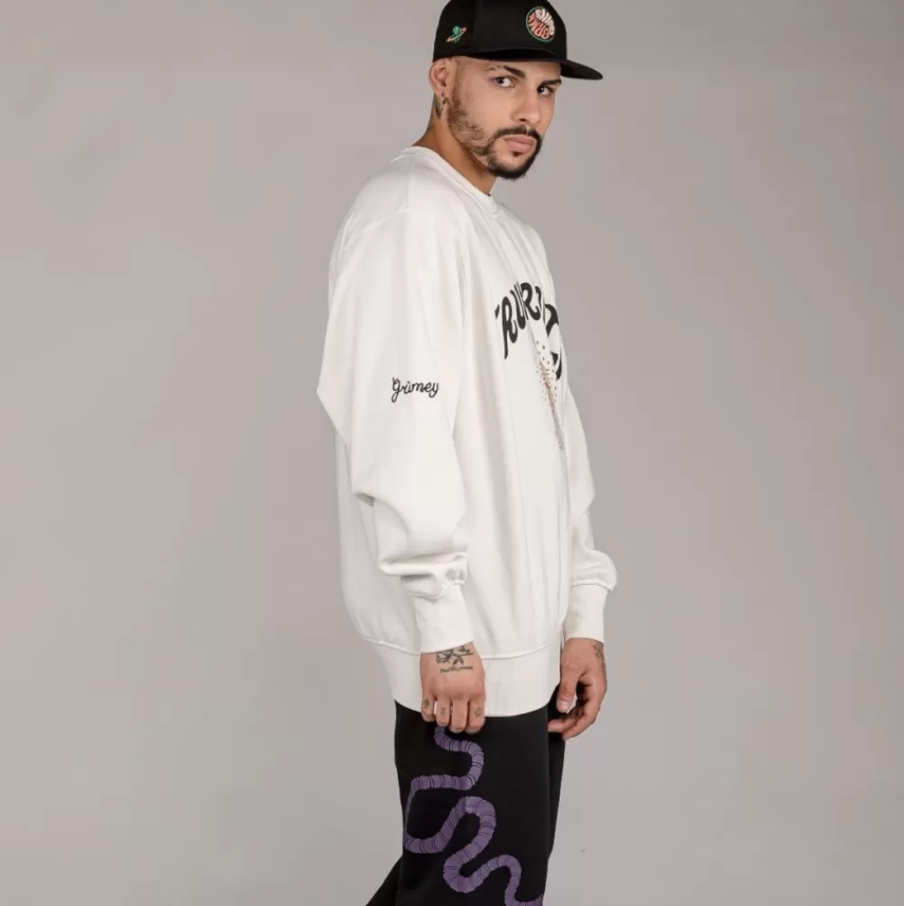 Grimey Sudadera "Snipes X True Roots" Crewneck - White | Fall 22 Discount