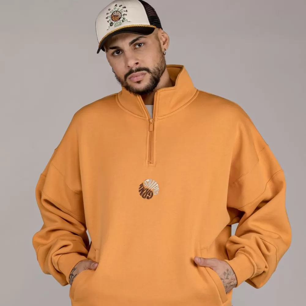 Grimey Sudadera "Snipes X True Roots" High Neck - Orange | Fall 22 Store
