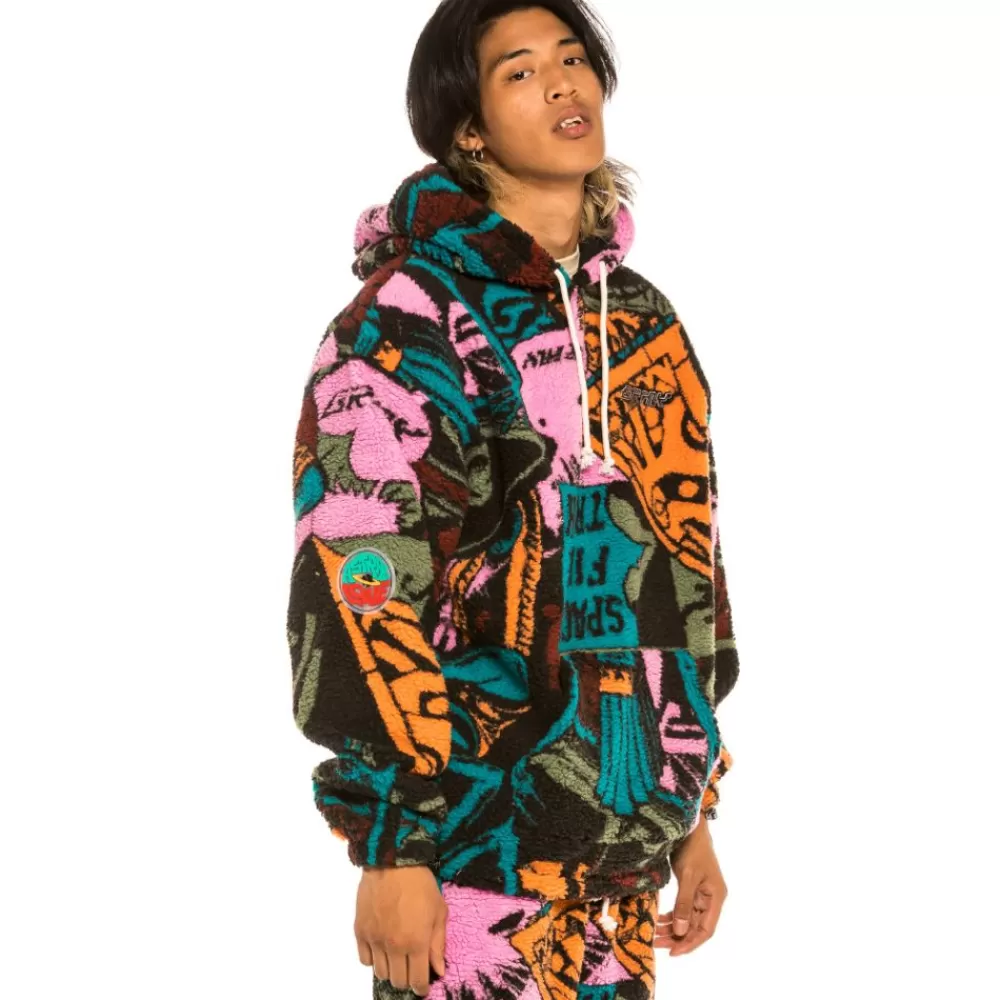 Grimey Sudadera Space Lady All Over Jacquard Sherpa - Blue | Winter 21 Sale