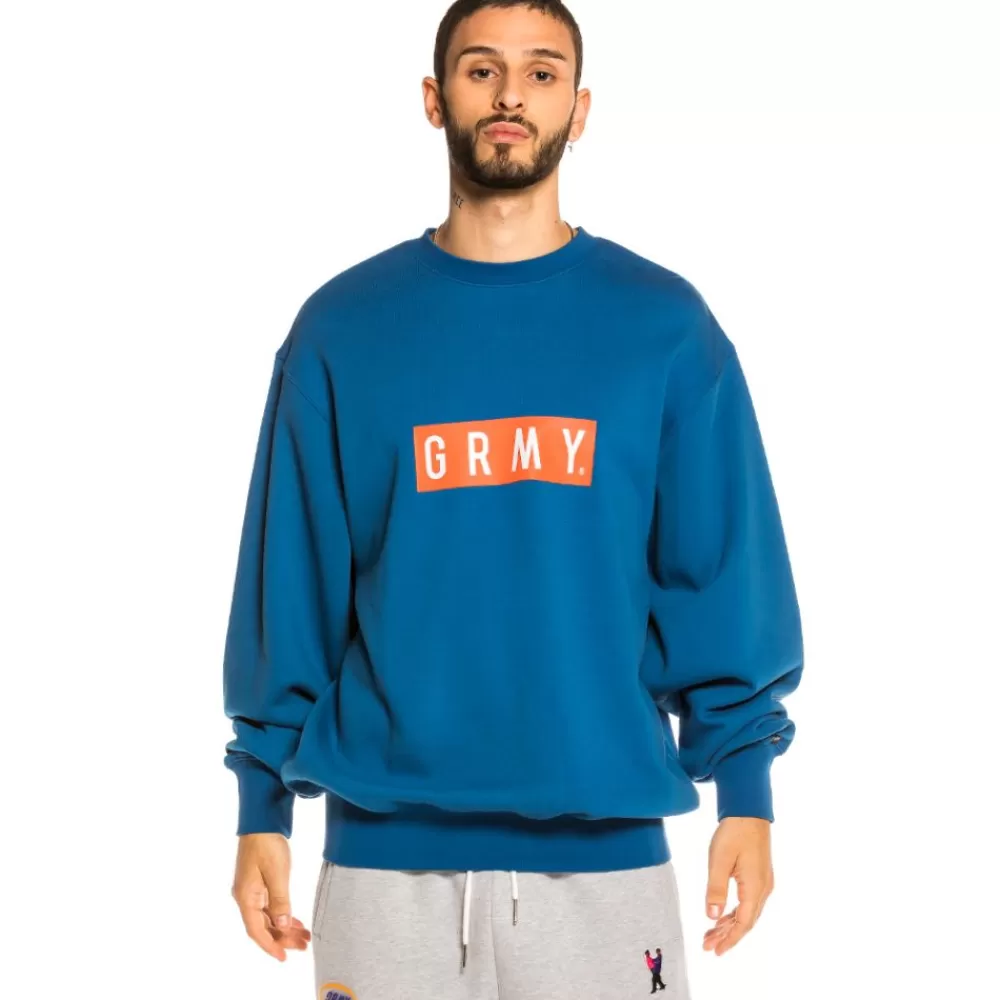 Grimey Sudadera Steez Crewneck Fw20 Blue Discount