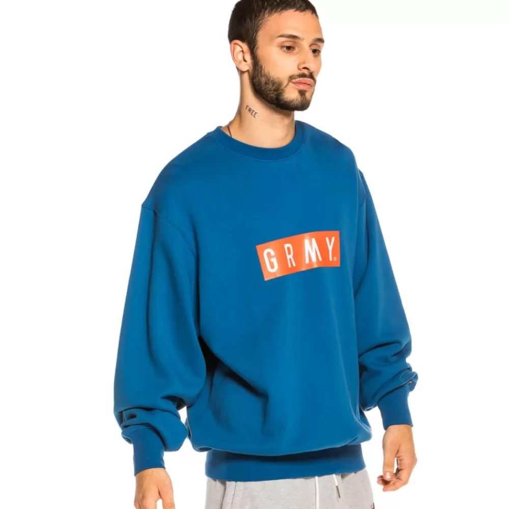 Grimey Sudadera Steez Crewneck Fw20 Blue Discount