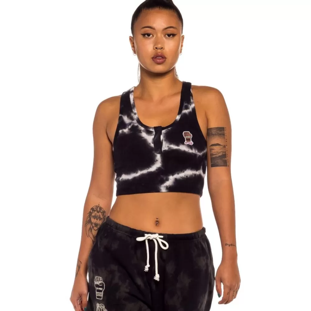 Grimey Top De Chica "Jungle Punch" - Bleached Black | Spring 22 Fashion