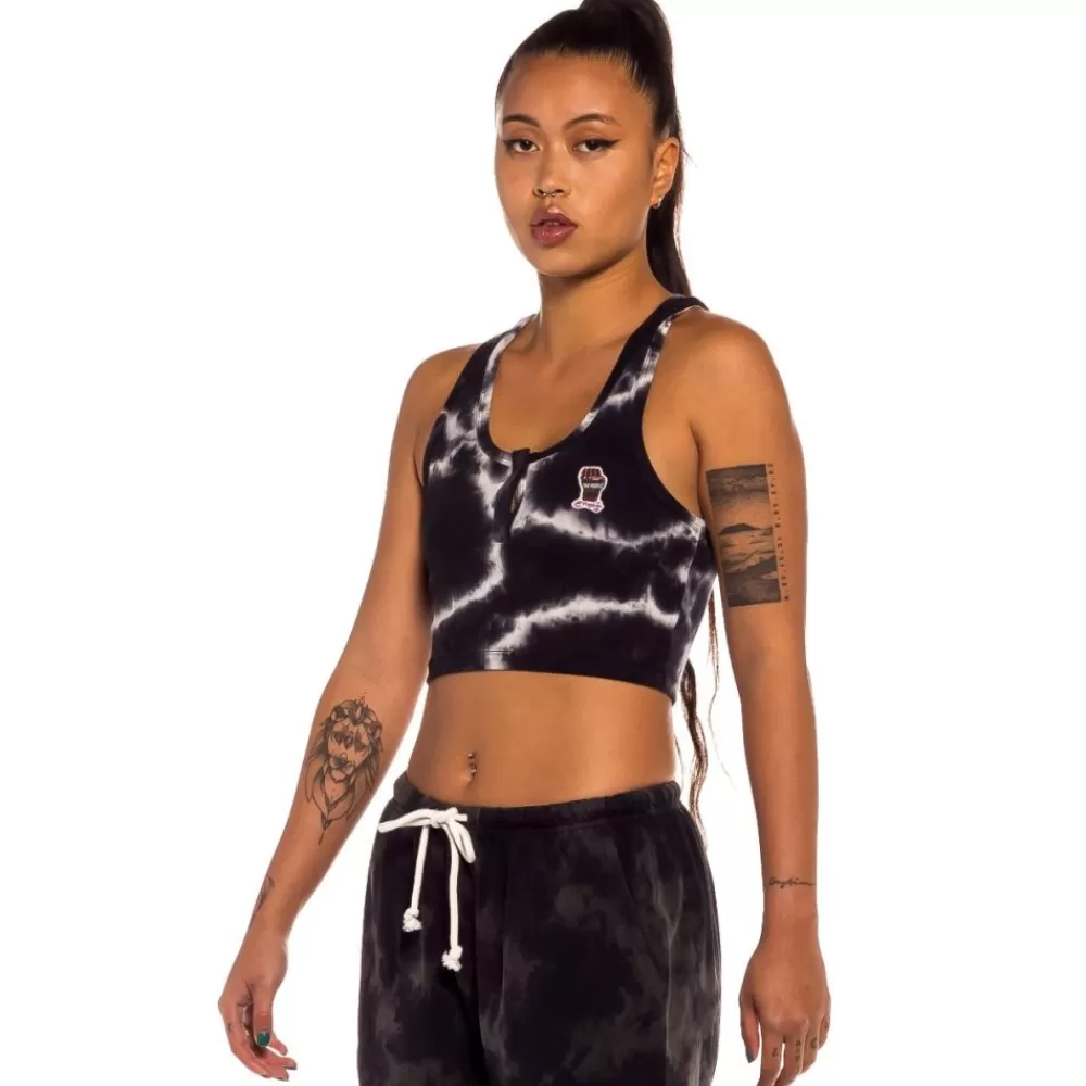 Grimey Top De Chica "Jungle Punch" - Bleached Black | Spring 22 Fashion