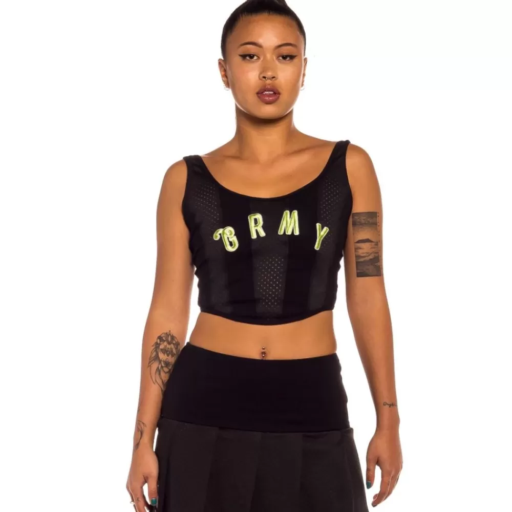 Grimey Top De Chica "Jungle Punch" Mesh - Black | Spring 22 Sale