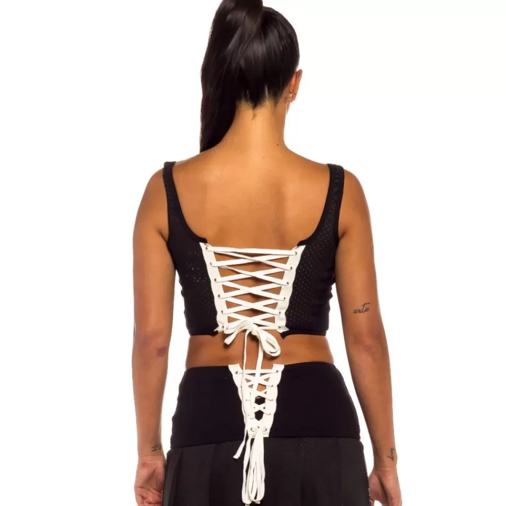 Grimey Top De Chica "Jungle Punch" Mesh - Black | Spring 22 Sale