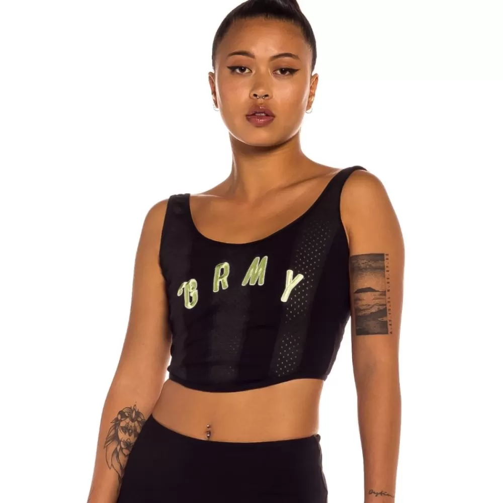 Grimey Top De Chica "Jungle Punch" Mesh - Black | Spring 22 Sale