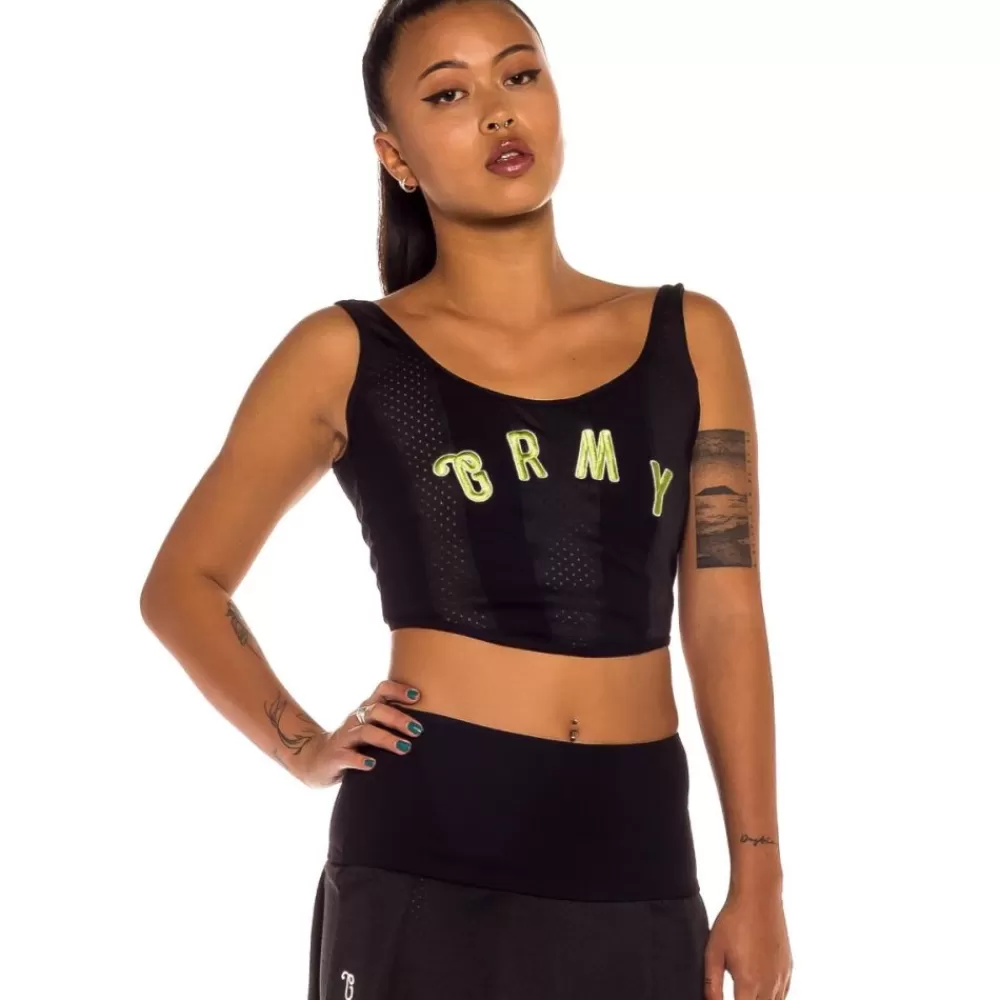 Grimey Top De Chica "Jungle Punch" Mesh - Black | Spring 22 Sale