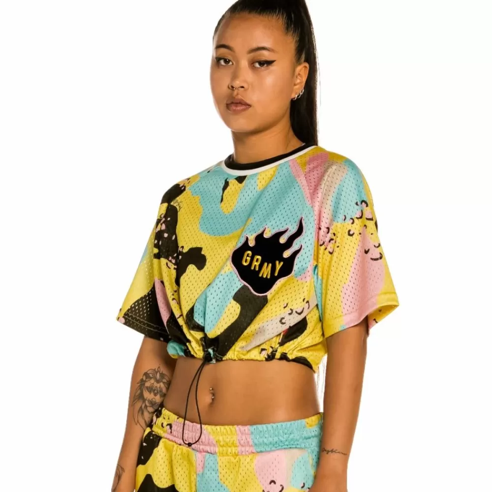 Grimey Top De Chica "Trespass" Crop - Camo | Summer 22 Best Sale