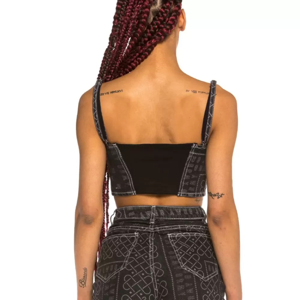 Grimey Top Chica Carnitas Denim Ss20 Black Hot