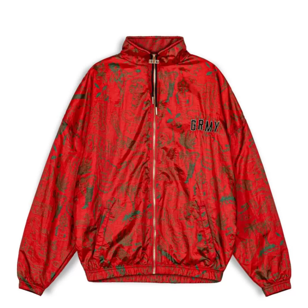 Grimey Track Jacket The Toughest Satin Red | Spring 23 Cheap