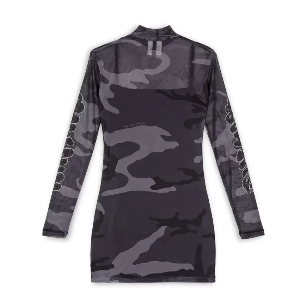 Grimey Vestido Tusker Temple Micro Mesh Girl Long Sleeve - Black | Fw23 Best