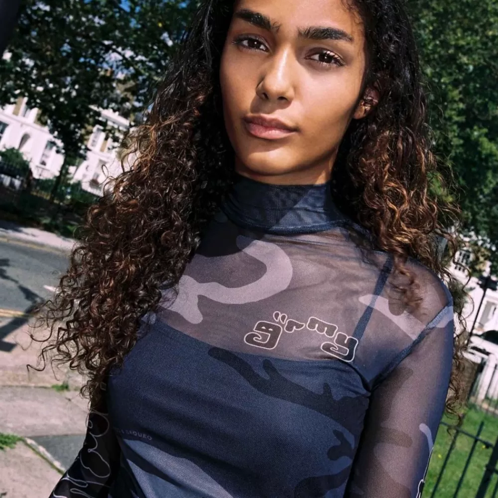 Grimey Vestido Tusker Temple Micro Mesh Girl Long Sleeve - Black | Fw23 Best